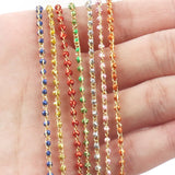 1m Stainless Steel Wire Wrapped Rosary Chain Beads for Jewelry Making