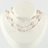 Stainless Steel Wire Wrapped Rosary Pearls Chain Beads for Jewelry Making