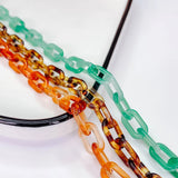 Resin Oval Chain Pendant Necklace Charms Diy Material