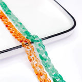 Multicolors Resin Plastic Wave Chain Pendant Necklace Bracelet Charms KP3306