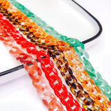 Multicolors Resin Plastic Wave Chain Pendant Necklace Bracelet Charms KP3306