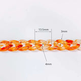 Multicolors Resin Plastic Wave Chain Pendant Necklace Bracelet Charms KP3306