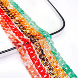 Multicolors Resin Plastic Wave Chain Pendant Necklace Bracelet Charms KP3306