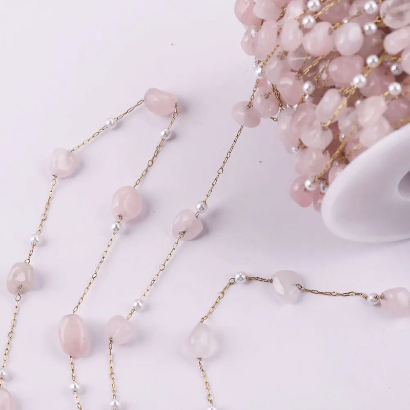 Natural Stone Pearl Beads Chains DIY Jewelry Making Necklace Findings