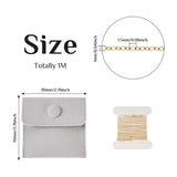 Brass Oval Paperclip Chains & Square Velvet Bags for DIY Bracelet Making
