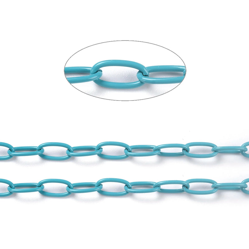 Colorful Metal Chain Links for DIY Jewelry Making 10x5x1mm