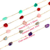 1m Stainless Steel Natural Stone Pearl Chains for DIY Jewelry Necklace Making