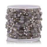 1m Stainless Steel Natural Stone Pearl Chains for DIY Jewelry Necklace Making