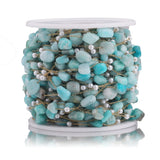 1m Stainless Steel Natural Stone Pearl Chains for DIY Jewelry Necklace Making