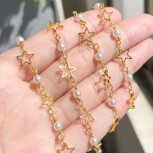 Star Butterfly Beads Pearls Necklace Chain for DIY Charms