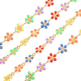 304 Stainless Sunflower Chains Enamel Colors Jewelry Making Necklace