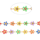 304 Stainless Sunflower Chains Enamel Colors Jewelry Making Necklace