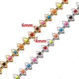 6mm Stainless Steel Rhombus Eye Connect Enamel Chains DIY Bracelet Necklaces