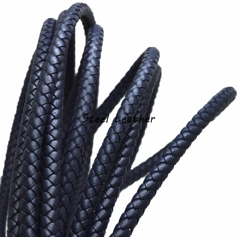 1m/lot 8mm Navy Round Leather Cord DIY Jewelry Making