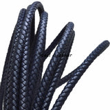 1m/lot 8mm Navy Round Leather Cord DIY Jewelry Making
