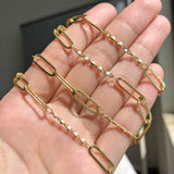 Big Hole Wire Wrapped Rosary Chain Plating Copper Chain