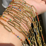 Big Hole Wire Wrapped Rosary Chain Plating Copper Chain