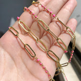 Big Hole Wire Wrapped Rosary Chain Plating Copper Chain