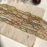 Big Hole Wire Wrapped Rosary Chain Plating Copper Chain