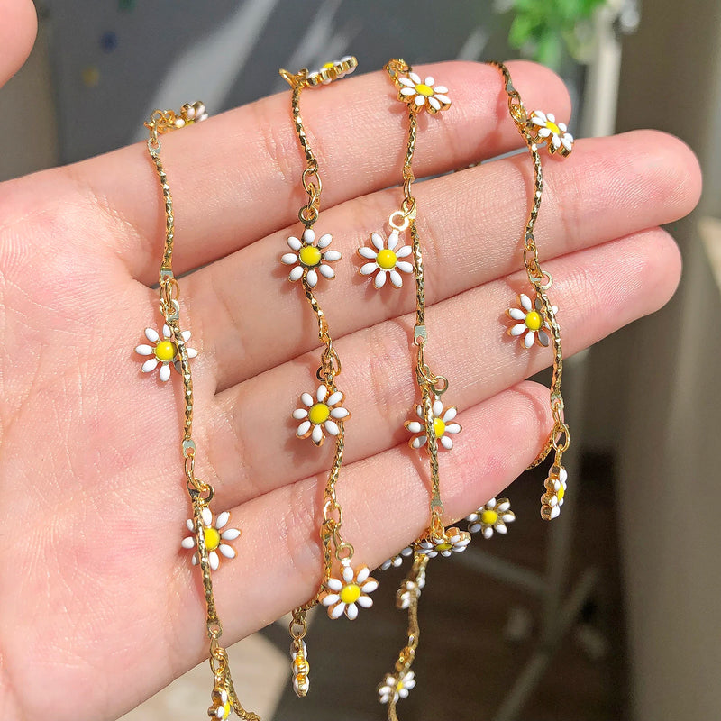 1m Copper Chain Flower Devil's Eyes Beads Chain DIY Jewelry Making
