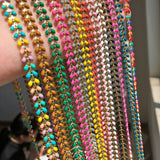 Stainless Steel Leaves Connect with Enamel Chains for DIY Jewelry