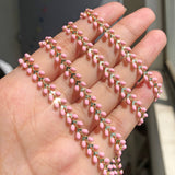 Stainless Steel Leaves Connect with Enamel Chains for DIY Jewelry