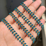 Stainless Steel Leaves Connect with Enamel Chains for DIY Jewelry