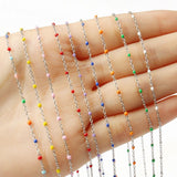 1m Rosary Wires Stainless Steel Cable Enamel Chain Link Bead for DIY Jewelry