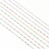 1m Rosary Wires Stainless Steel Cable Enamel Chain Link Bead for DIY Jewelry