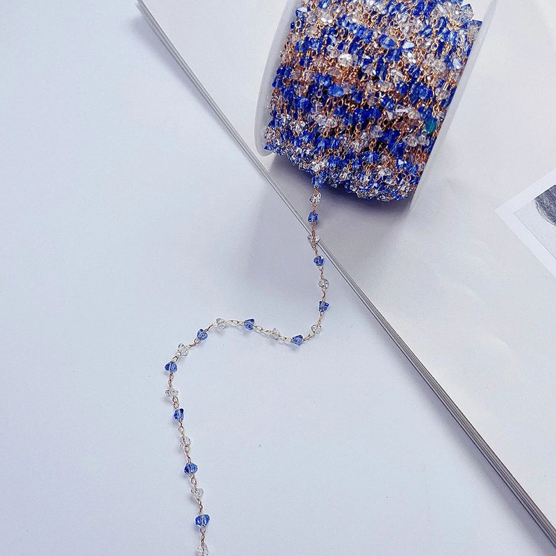 1m 3mm Crystal Stone Beads Chain for Jewelry Making