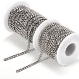 1m 5/6mm Stainless Steel Necklace Chain for Women Boho Jewelry