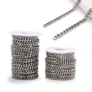 1m 5/6mm Stainless Steel Necklace Chain for Women Boho Jewelry