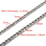 1m 5/6mm Stainless Steel Necklace Chain for Women Boho Jewelry