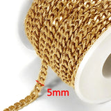 1m 5/6mm Stainless Steel Necklace Chain for Women Boho Jewelry