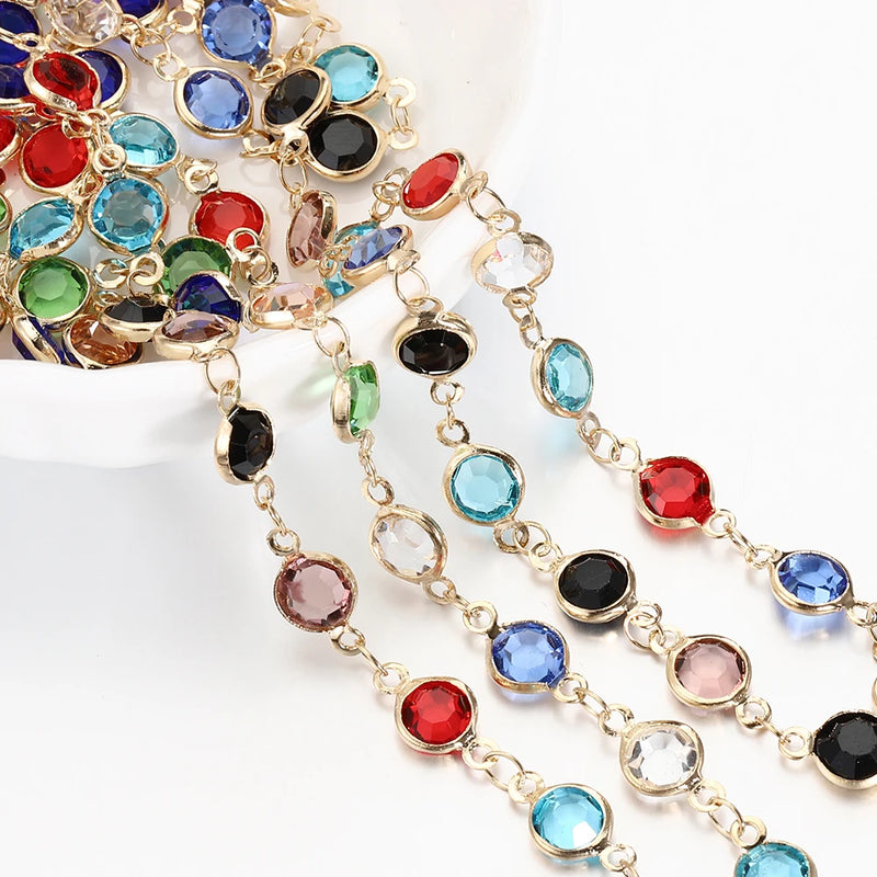 6mm Crystal Beaded Chain Glass Beads KC Necklace & Earrings