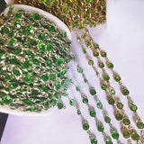 1m Colorful Crystal Beads Chain Glass Bead Copper Chain Jewelry Making