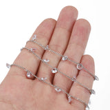 1m Crystal Beaded Chain Glass Beads Necklace Bracelet DIY Supplies