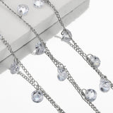 1m Crystal Beaded Chain Glass Beads Necklace Bracelet DIY Supplies