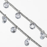 1m Crystal Beaded Chain Glass Beads Necklace Bracelet DIY Supplies