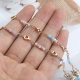 1m Crystal Beads Chain KC Love Heart Beaded Copper Chains DIY Jewelry