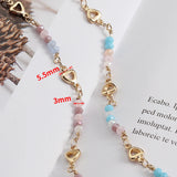 1m Crystal Beads Chain KC Love Heart Beaded Copper Chains DIY Jewelry