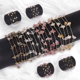 1m Crystal Stone Chain Irregular Beads Necklace DIY Jewelry Making Findings