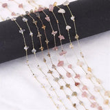 1m Crystal Stone Chain Irregular Beads Necklace DIY Jewelry Making Findings
