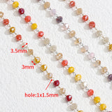1m Crystal Stone Stainless Steel Red Purple Beaded Chain Jewelry Making DIY