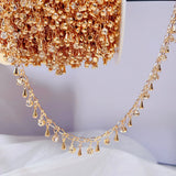 1m Droplet Pendant Chain Rhinestone Crystal Glass Bead Bracelet Necklace