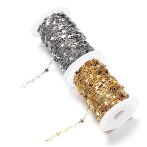1m Stainless Steel Star Link Chains DIY for Jewelry Making
