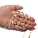 1m Stainless Steel Star Link Chains DIY for Jewelry Making