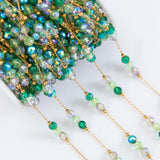 1m Green Bead SS Chain Necklace DIY Jewelry Making Supplies