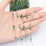 1m Green Bead SS Chain Necklace DIY Jewelry Making Supplies