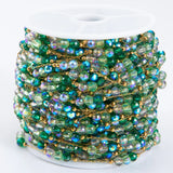 1m Green Bead SS Chain Necklace DIY Jewelry Making Supplies